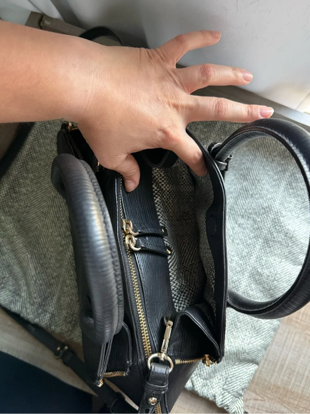 Rebecca Minkoff “Perry”, Black Structured Leather Satchel Handbag - Women Bags